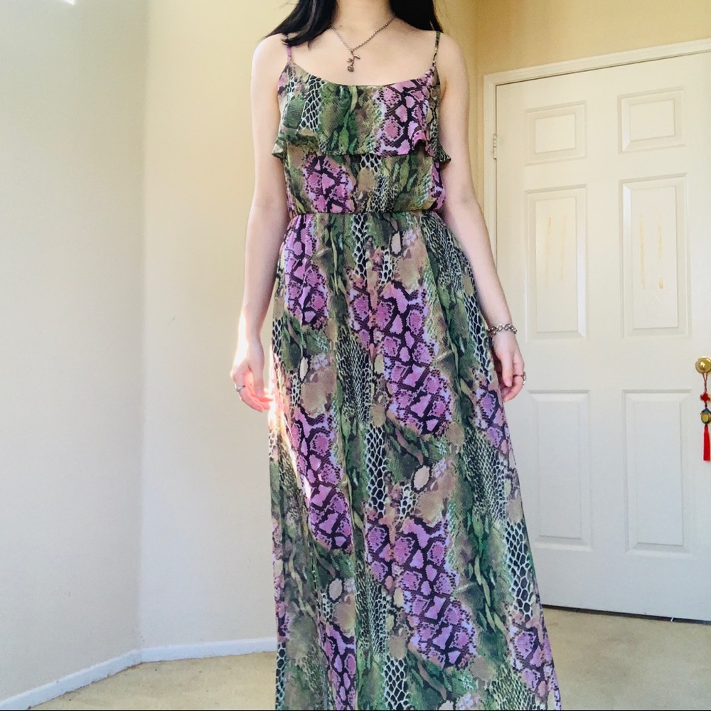 Bebe y2k Reptilian Maxi Dress